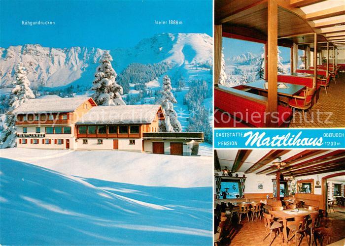 Oberjoch Gaststaette Pension Mattlihaus Winterlandschaft Alpen