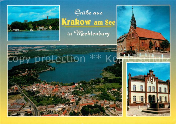 Krakow See Kirche Rathaus Fliegeraufnahme