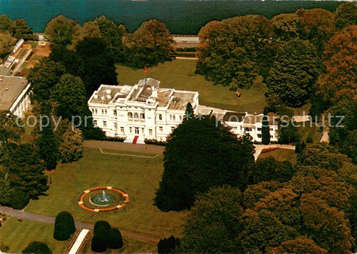 Bonn Rhein Villa Hammerschmidt Sitz des Bundespraesidenten Fliegeraufnahme