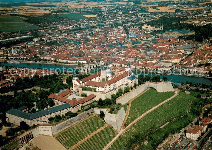 WueRZBURG Bayern Festung Marienberg Fliegeraufnahme