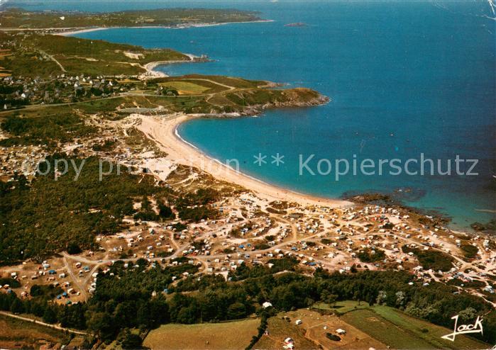Vieux-Bourg Camping et la plage Côte de Penthievre vue aérienne