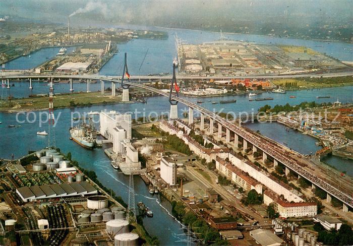 HAMBURG CITY Koehlbrandbruecke Fliegeraufnahme