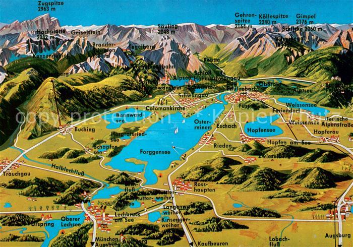 Fuessen Allgaeu Panoramakarte