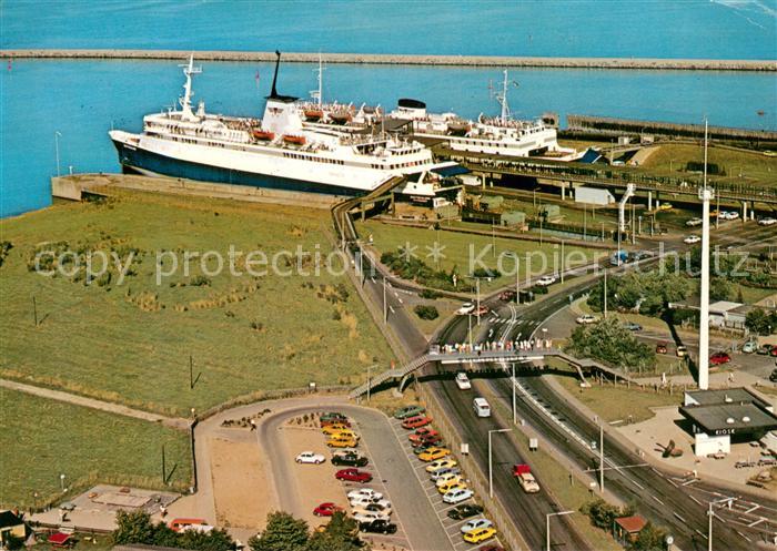 Puttgarden Faehrbahnhof Fehmarn Kai Fliegeraufnahme
