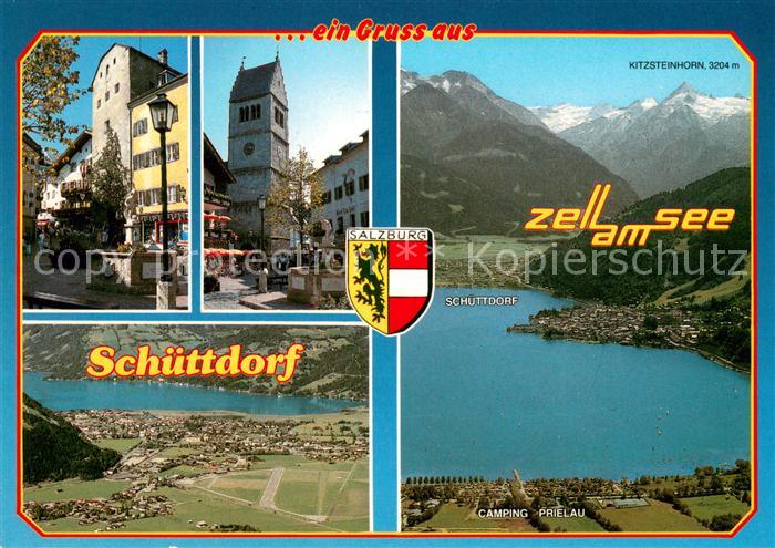 Zell See Brunnen Kirchturm Schuettdorf Fliegeraufnahmen Kitzsteinhorn Camping Pr