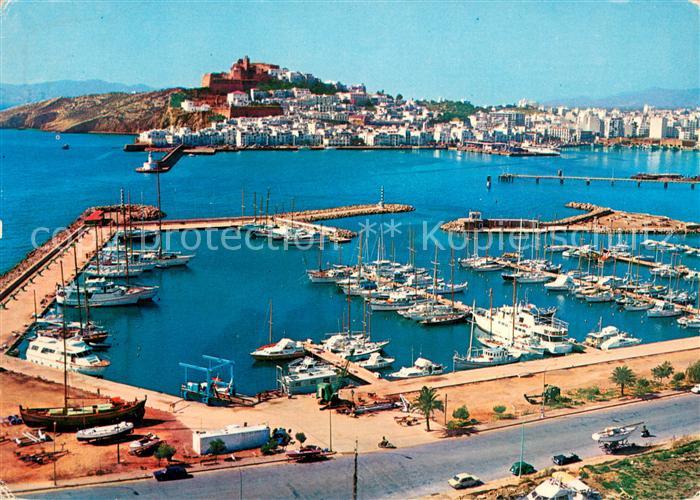 Ibiza Islas Baleares Hafenpartie Fliegeraufnahme