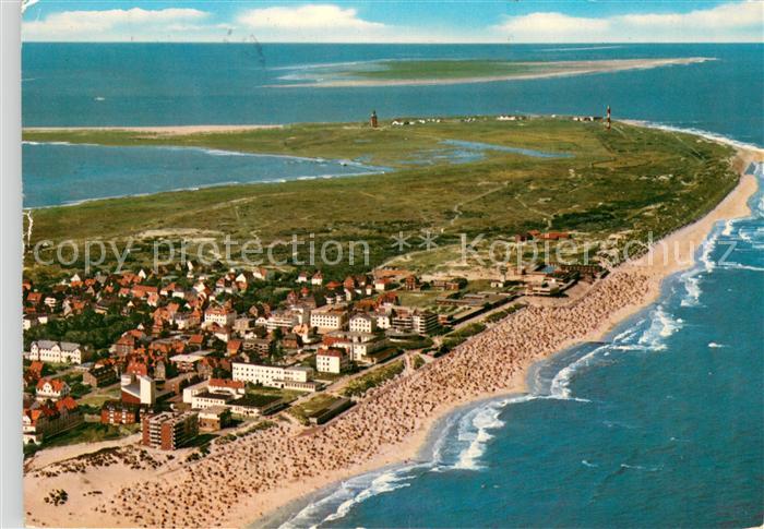 Wangerooge Nordseebad Fliegeraufnahme mit Insel Spiekeroog