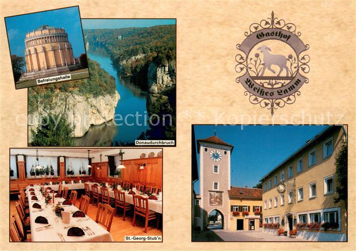 Kelheim Befreiungshalle Donaudurchbruch Gasthof Weisses Lamm St Georg Stubn