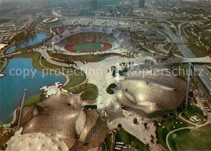 Muenchen Bayern Olympiapark Fliegeraufnahme