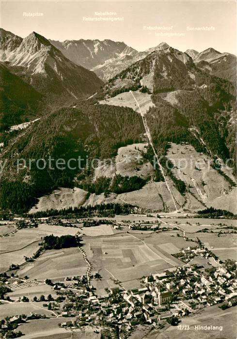 Hindelang Blick vom Hirschberg zur Sesselbahn mit Rotspitze Nebelhorn und Imberg