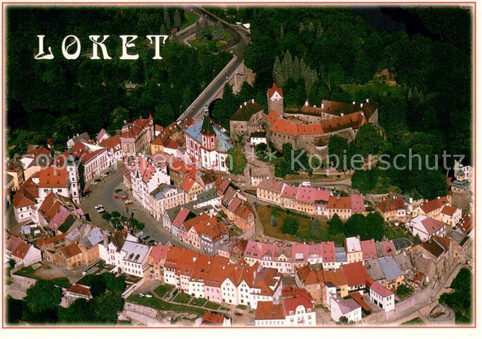 Loket Letecky pohled na mesto s hradem