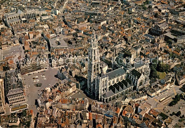 Antwerpen Anvers Fliegeraufnahme Cathedrale Notre Dame Grand Place