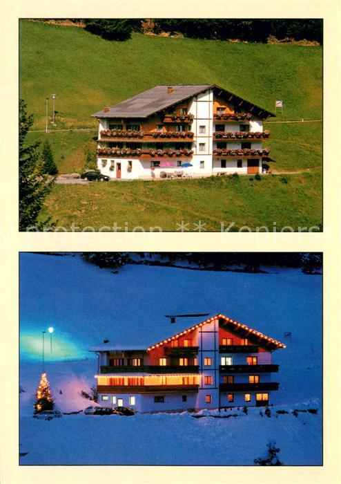 Damuels Vorarlberg Pension Theresia bei Tag und Nacht