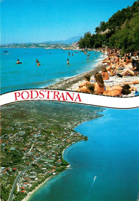 Podstrana Strandpartie Fliegeraufnahme