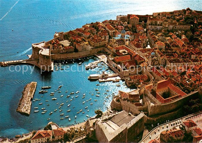 Dubrovnik Ragusa Alter Stadthafen Fliegeraufnahme