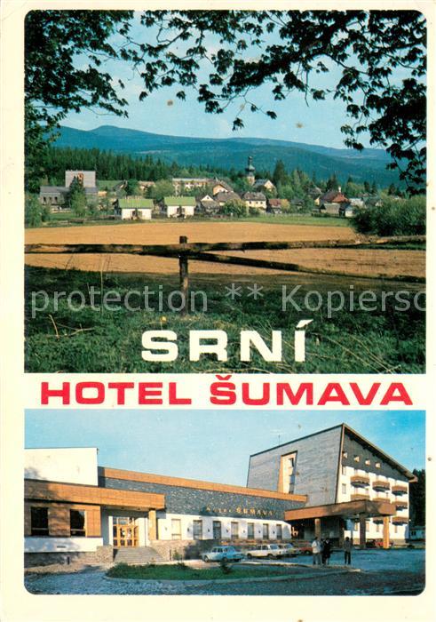 Srni Hotel Sumava Ortsansicht mit Kirche