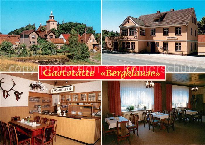 Rietschen Gaststaette Bergklause Gastraum Ortsmotiv mit Kirche