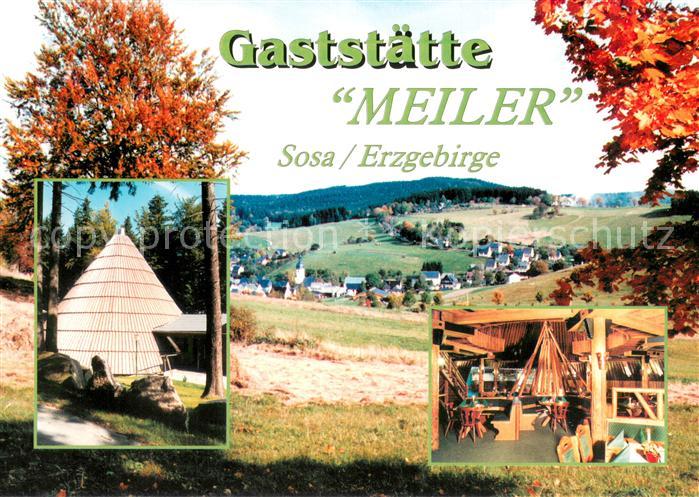 Sosa Erzgebirge Gaststaette Meiler an der Talsperre Landschaftspanorama