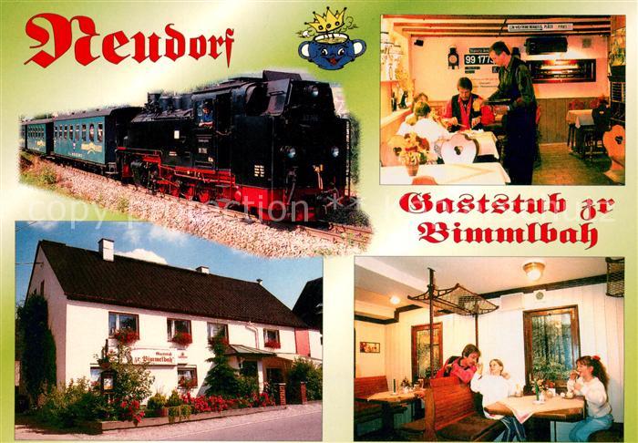Neudorf Annaberg Gaststub zr Bimmlbah Eisenbahn Dampflokomotive