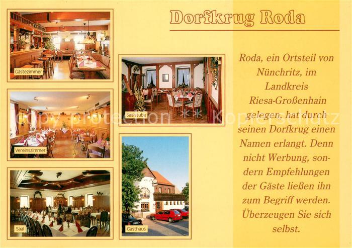 Roda Nuenchritz Gasthaus Dorfkrug Gaestezimmer Vereinszimmer Saal