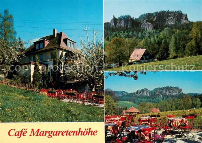 Rathen Saechsische Schweiz Cafe Margaretenhoehe Terrasse Landschaftspanorama Fel