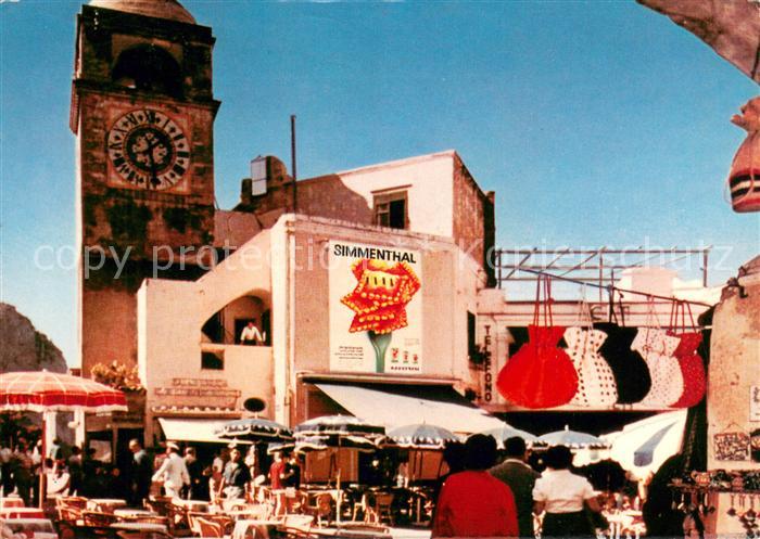 Napoli Neapel Motiv Innenstadt StrassenCafes Uhrturm