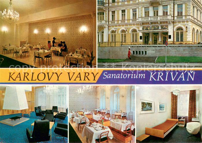 Karlovy Vary Karlsbad Sanatorium Krivan Speiseraum Patientenzimmer Aufenthaltsra