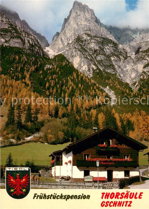 Gschnitz Tirol Pension Thorsaeule Alpen Wappen