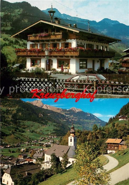 Grossarl Kreuzberghof Ortsmotiv mit Kirche Alpen