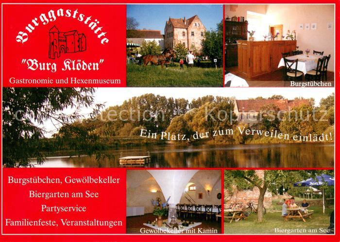 Kloeden Burggaststaette Burg Kloeden Hexenmuseum Gewoelbekeller Kamin Biergarten