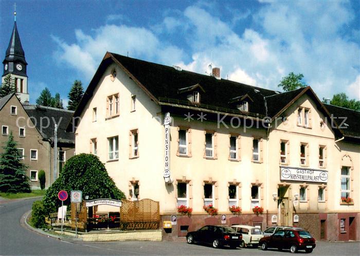 Klaffenbach Chemnitz Gasthof Pension Krystallpalast Blick zur Kirche