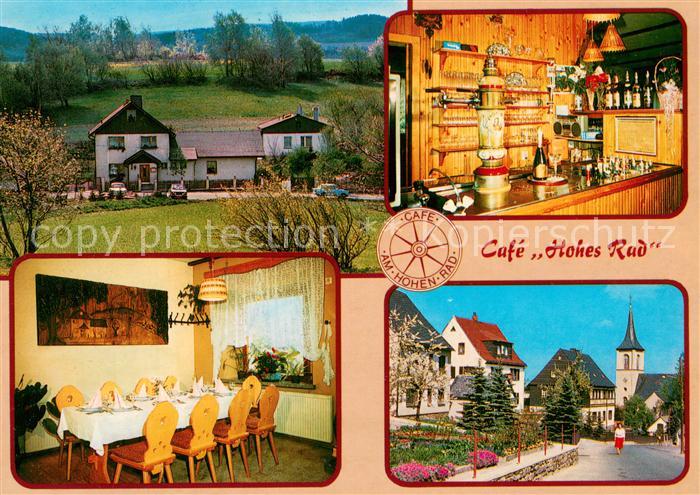 Crandorf Erla Cafe Restaurant Hohes Rad Theke Ortsmotiv mit Kirche