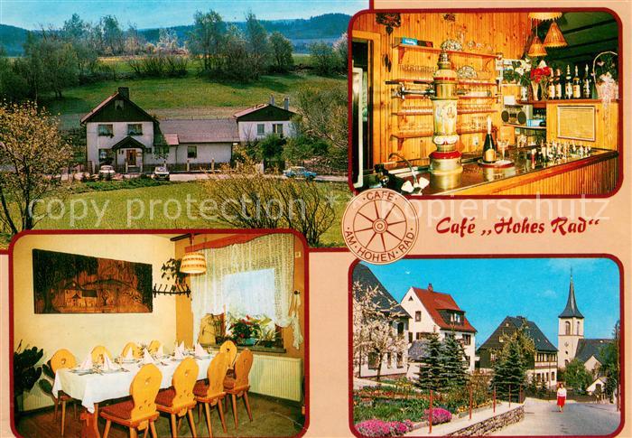 Crandorf Erla Cafe Restaurant Hohes Rad Ortsmotiv mit Kirche