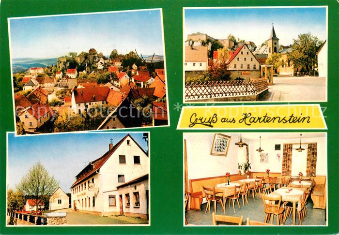 Hartenstein Mittelfranken Gasthof Burgblick Ortsmotiv mit Kirche