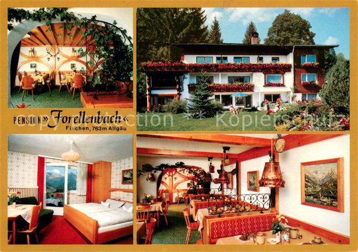 Fischen Allgaeu Pension Forellenbach Gastraum Fremdenzimmer Garten