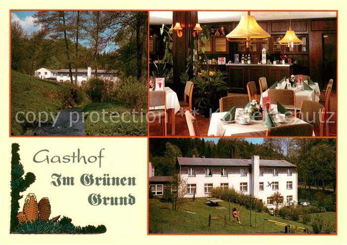 Scharfenstein Erzgebirge Gasthof Zum gruenen Grund Gaststaette Partie am Bach