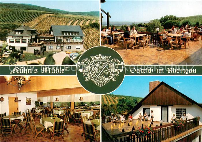 Oestrich-Winkel Pension Kuehn's Muehle Gaststaette Terrasse Weinberge