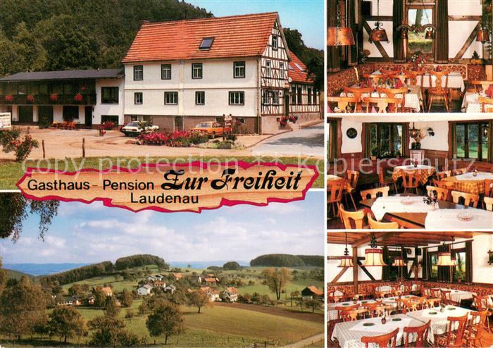 Laudenau Gasthaus Pension Zur Freiheit Gastraum Landschaftspanorama