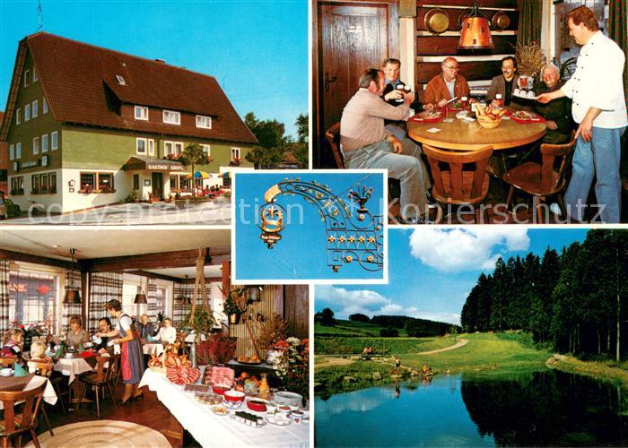 Wittlensweiler Gasthof Krone Gastraum Landschaftspanorama Teich Schwarzwald