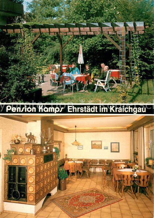 Ehrstaedt Pension Cafe Restaurant Kamps im Kraichgau Gastraum Gartenterrasse