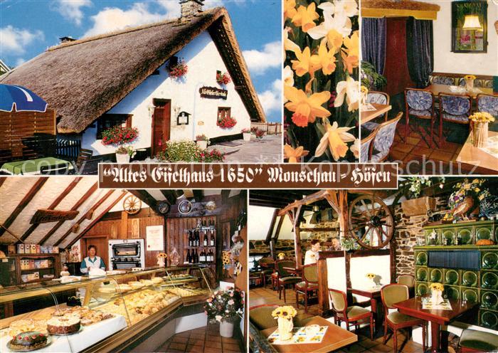 Hoefen Monschau Altes Eifelhaus Historisches Gebaeude um 1650 Bruchsteinhaus mit