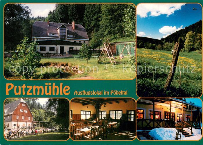 Oberpoebel Putzmuehle Ausflugslokal im Poebeltal Landschaftspanorama