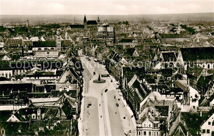 Augsburg Stadtpanorama Blick von Stadtpfarrkirche Sankt Ulrich