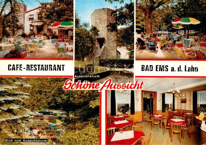 Bad Ems Cafe Restaurant Schoene Aussicht Terrasse Aussichtsturm