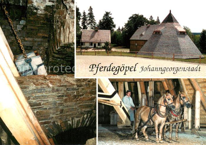 Johanngeorgenstadt Foerderverein Pferdegoepel Treibschacht mit Foerdertonne Huth