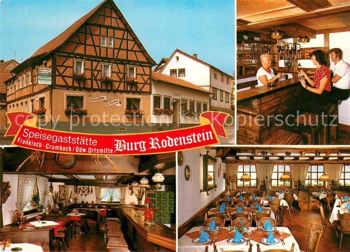 Fraenkisch-Crumbach Speisegaststaette Burg Rodenstein Restaurant Theke
