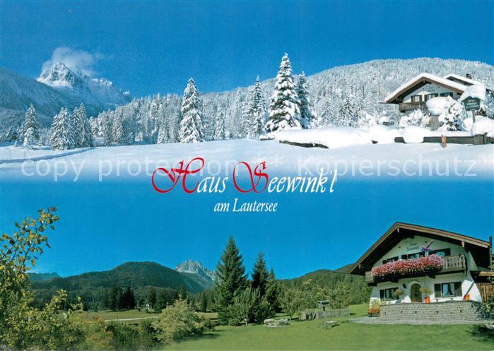 Mittenwald Bayern Gaestehaus Pension Haus Seewink'l am Lautersee Sommer- und Win