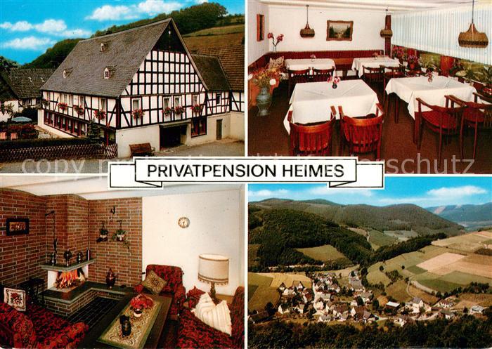 Milchenbach Privatpension Heimes Gaststube Kaminzimmer Fliegeraufnahme