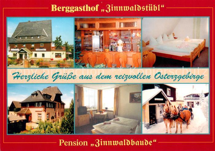 Zinnwald-Georgenfeld Berggasthof Pension Zinnwaldstuebl Pferdeschlitten
