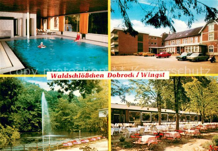 Wingst Waldschloesschen Dobrock Restaurant Terrasse Hallenbad